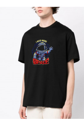 Футболка Trace of Space  Oversize чоловіча чорна "I need more space"