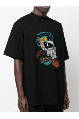 Футболка Trace of Space  Oversize чоловіча чорна "Planets loops"