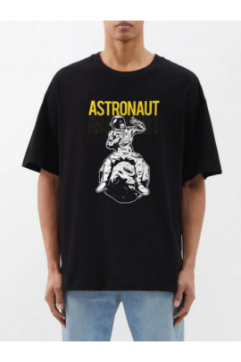 Футболка Trace of Space  Oversize чоловіча чорна "Astronaut"