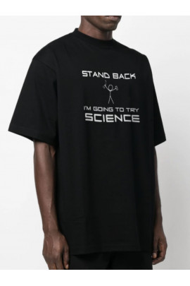 Футболка Trace of Space  Oversize чоловіча чорна "Stand back. I`m going to try science"