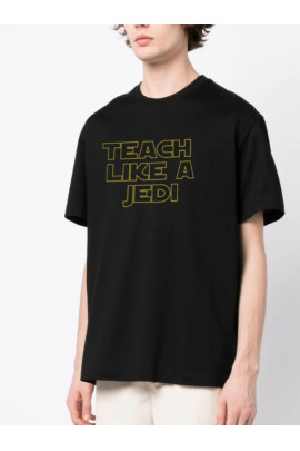 Футболка Trace of Space  Oversize чоловіча чорна "Teach like a jedi"