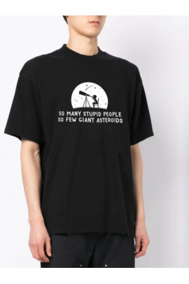 Футболка Trace of Space  Oversize чоловіча чорна "So many stupid people. So few giant asteroids"