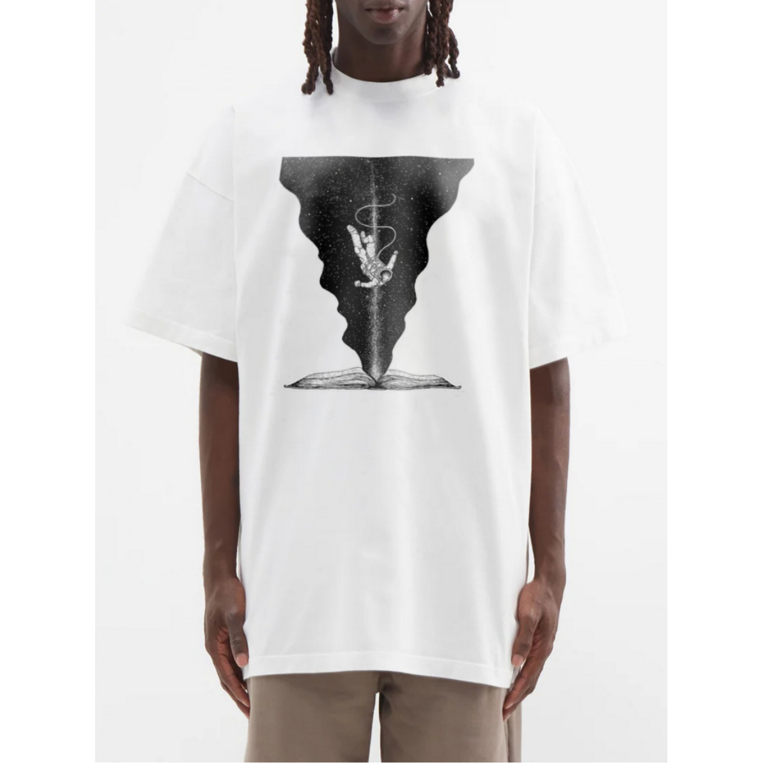 Футболка Trace of Space  Oversize чоловіча біла 