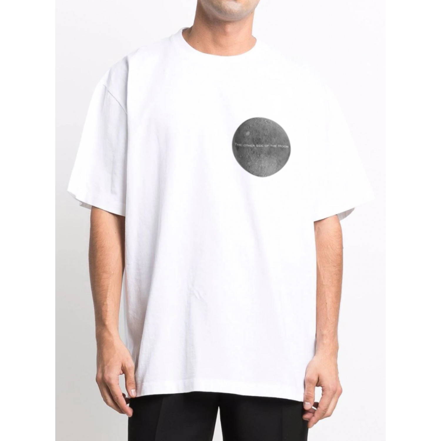 Футболка Trace of Space  Oversize чоловіча біла "Інший бік Місяця"