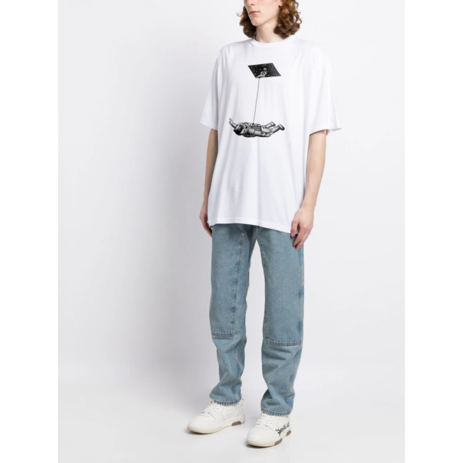 Футболка Trace of Space  Oversize чоловіча біла 