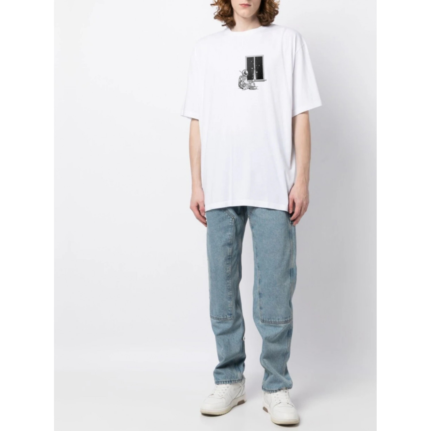 Футболка Trace of Space  Oversize чоловіча біла 