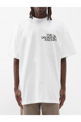 Футболка Trace of Space  Oversize чоловіча біла "The droids face"