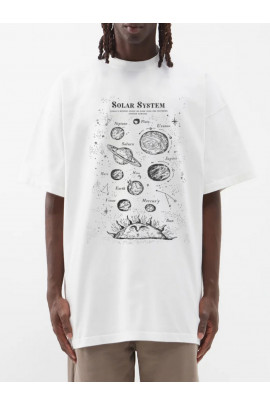 Футболка Trace of Space  Oversize чоловіча біла "Solar system"
