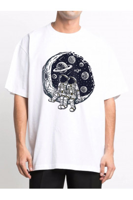 Футболка Trace of Space  Oversize чоловіча біла 