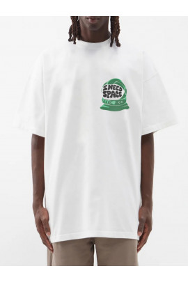 Футболка Trace of Space  Oversize чоловіча біла "I need space"