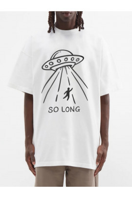 Футболка Trace of Space  Oversize чоловіча біла "So long"