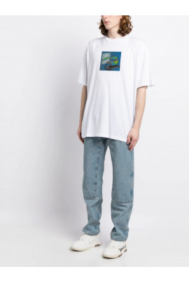 Футболка Trace of Space  Oversize чоловіча біла 