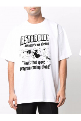 Футболка Trace of Space  Oversize чоловіча біла "Asteroids..."