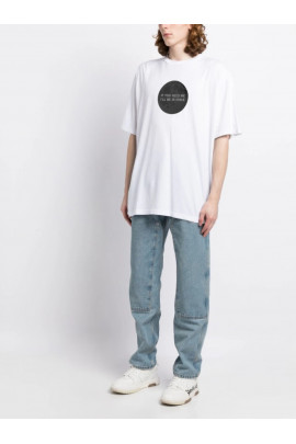 Футболка Trace of Space  Oversize чоловіча біла "If you need me. I`ll be in space"