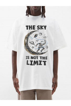 Футболка Trace of Space  Oversize чоловіча біла "The sky is not the limit"