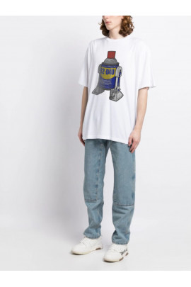 Футболка Trace of Space  Oversize чоловіча біла "R2-D40"