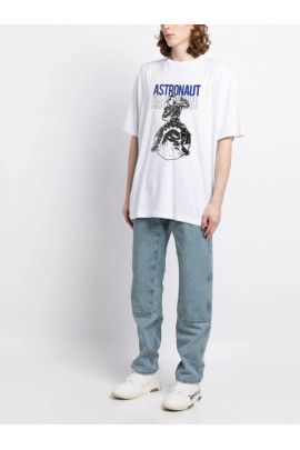 Футболка Trace of Space  Oversize чоловіча біла "Astronaut"