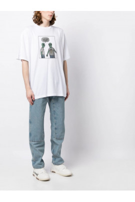 Футболка Trace of Space  Oversize чоловіча біла "Wow - cool tee shirt"