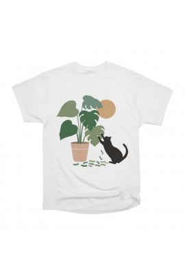 Футболка WhyNotPrint чоловіча біла  "Кіт"