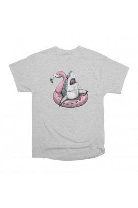 Футболка WhyNotPrint чоловіча світло-сіра "Акула"